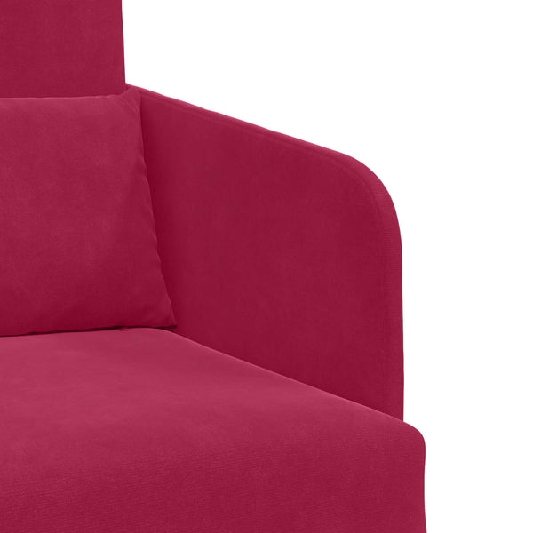 Weinrotes Schlafsofa Samt 65x80x83cm