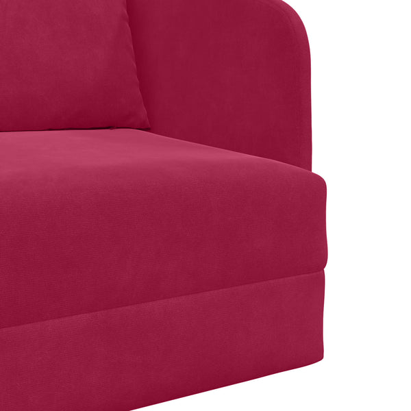 Weinrotes Schlafsofa Samt 65x80x83cm