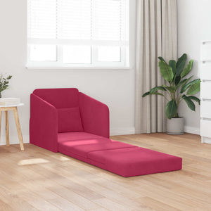 Weinrotes Schlafsofa Samt 65x80x83cm