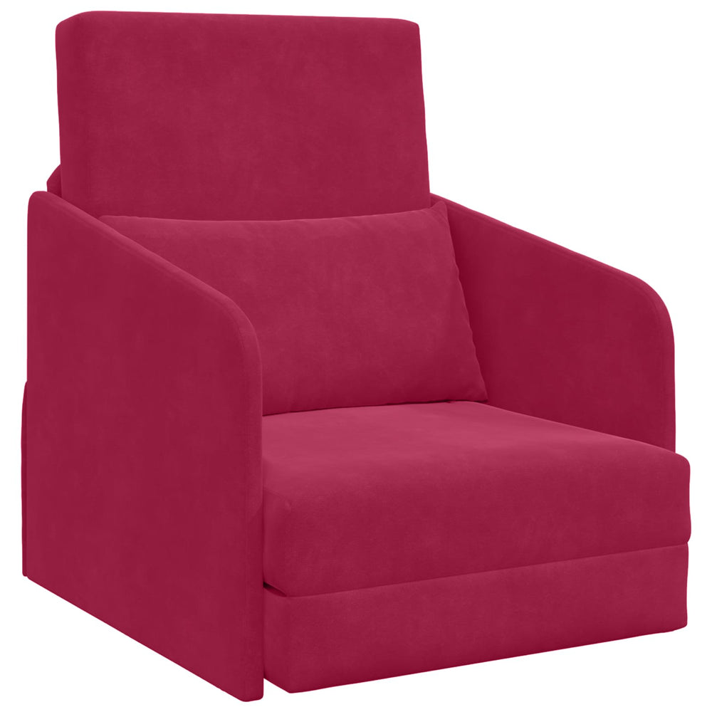 Weinrotes Schlafsofa Samt 65x80x83cm