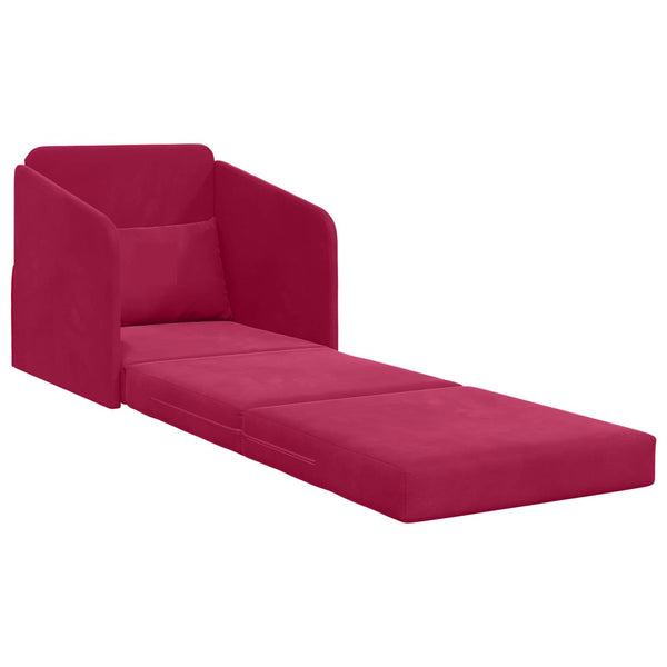 Weinrotes Schlafsofa Samt 65x80x83cm