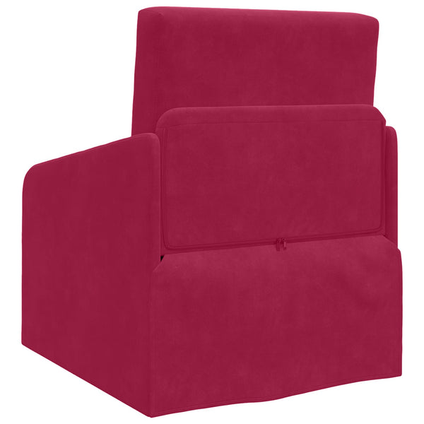 Weinrotes Schlafsofa Samt 65x80x83cm