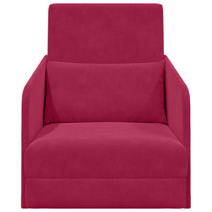 Weinrotes Schlafsofa Samt 65x80x83cm