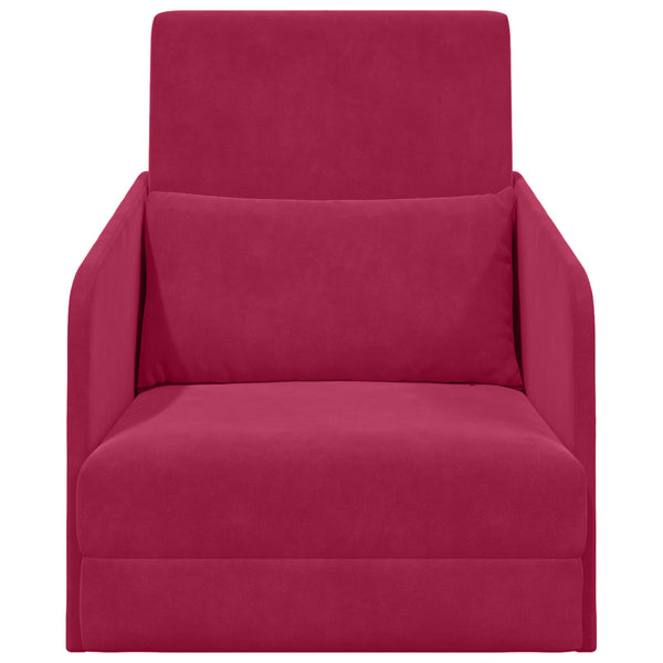 Weinrotes Schlafsofa Samt 65x80x83cm
