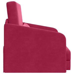 Weinrotes Schlafsofa Samt 65x80x83cm