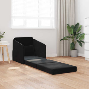 Schwarzes Samt Schlafsofa 65x80x83cm