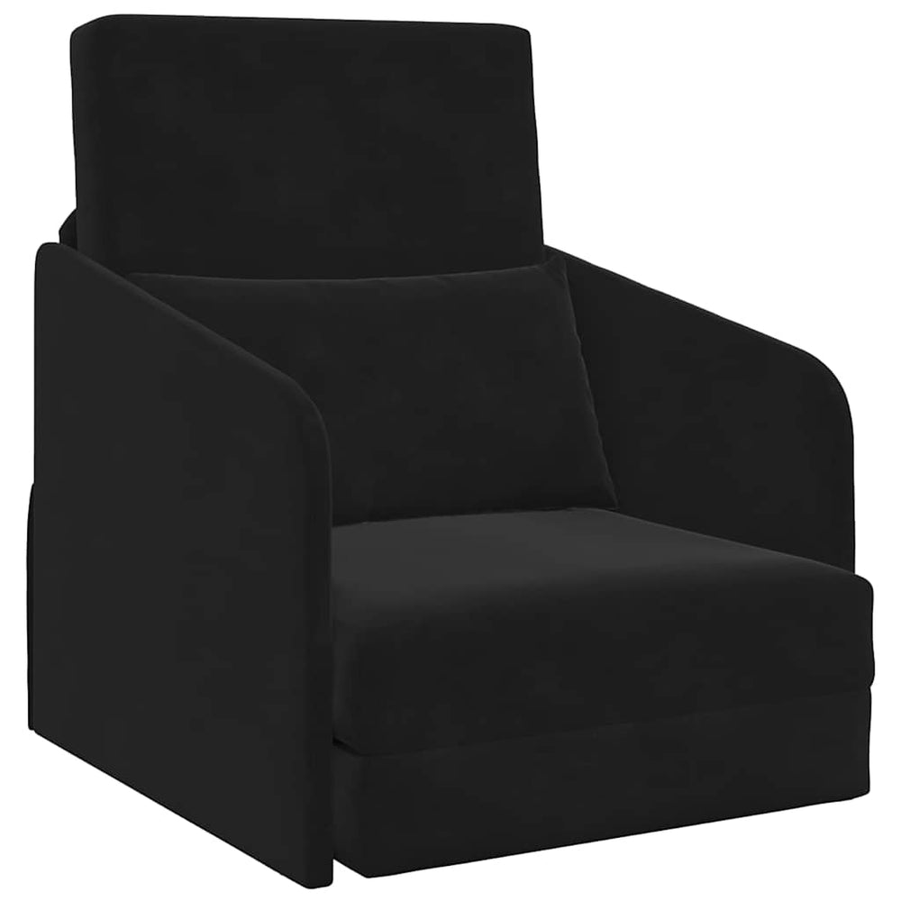 Schwarzes Samt Schlafsofa 65x80x83cm