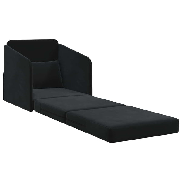 Schwarzes Samt Schlafsofa 65x80x83cm