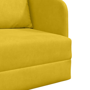 Gelbes Schlafsofa Samt 65x80x83cm