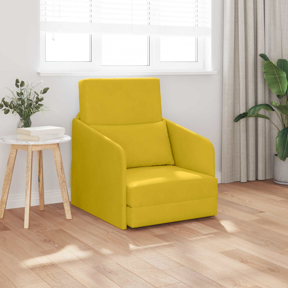 Gelbes Schlafsofa Samt 65x80x83cm