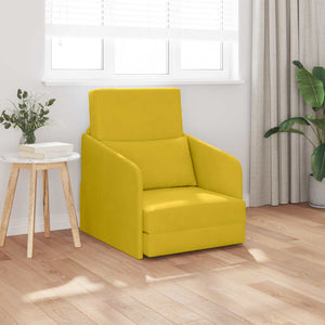 Gelbes Schlafsofa Samt 65x80x83cm