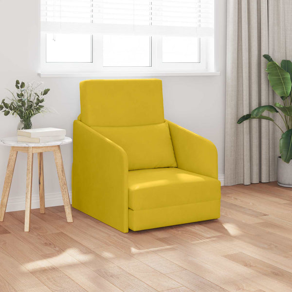Gelbes Schlafsofa Samt 65x80x83cm