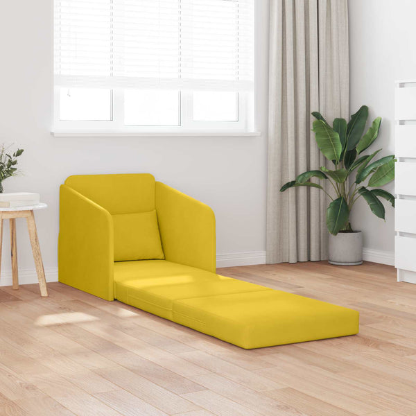 Gelbes Schlafsofa Samt 65x80x83cm