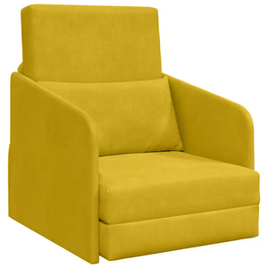 Gelbes Schlafsofa Samt 65x80x83cm