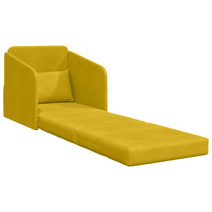 Gelbes Schlafsofa Samt 65x80x83cm