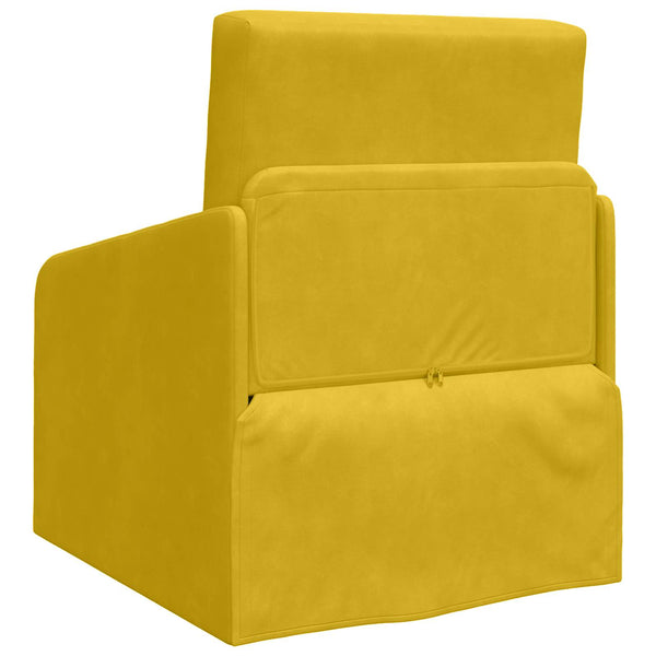 Gelbes Schlafsofa Samt 65x80x83cm