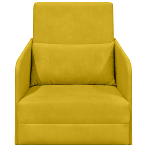 Gelbes Schlafsofa Samt 65x80x83cm