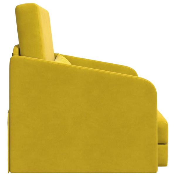 Gelbes Schlafsofa Samt 65x80x83cm