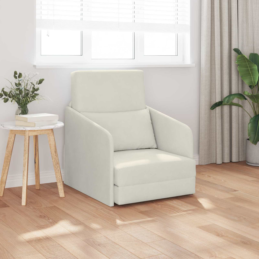 Schlafsofa Creme Samt 65x80x83cm