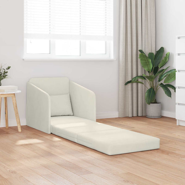Schlafsofa Creme Samt 65x80x83cm