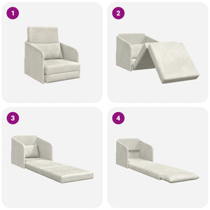 Schlafsofa Creme Samt 65x80x83cm