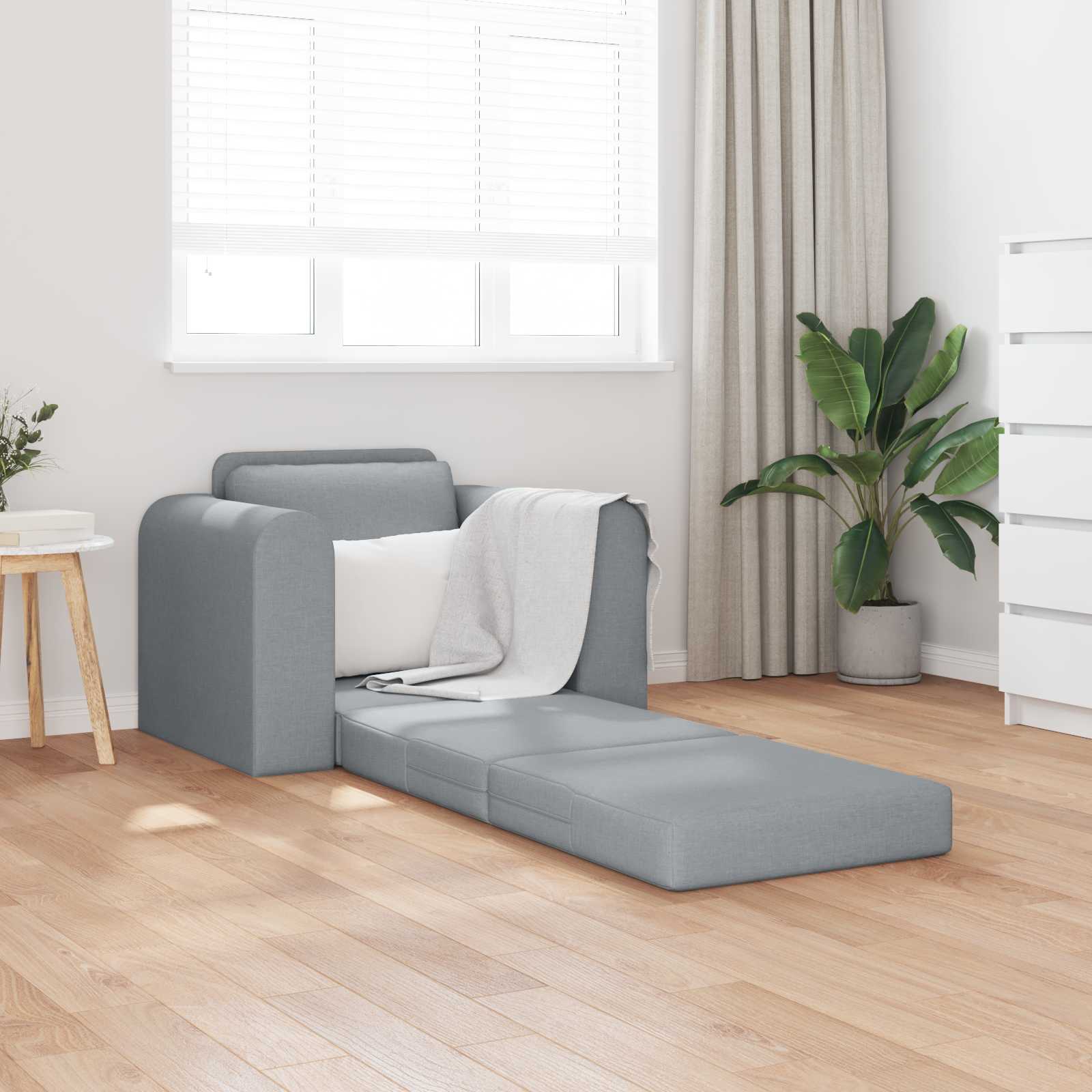 Schlafsofa Hellgrau Stoff 98 cm