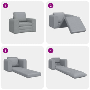 Schlafsofa Hellgrau Stoff 98 cm