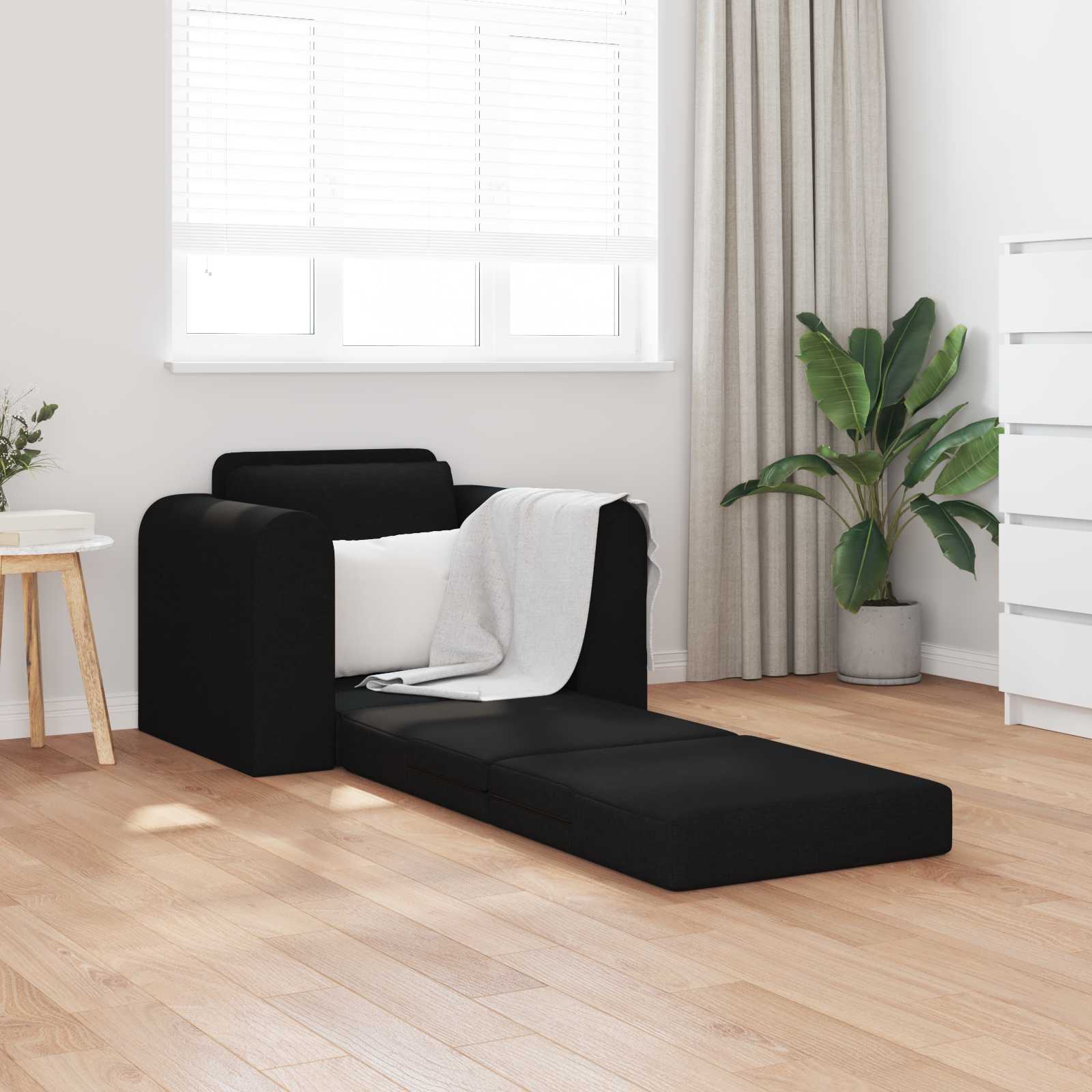 Schwarzes Schlafsofa Stoff 98 cm