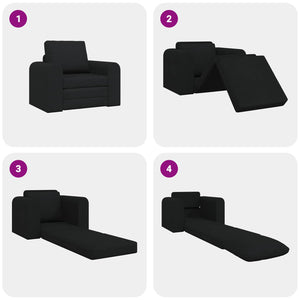 Schwarzes Schlafsofa Stoff 98 cm
