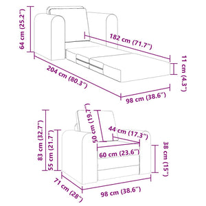 Schwarzes Schlafsofa Stoff 98 cm