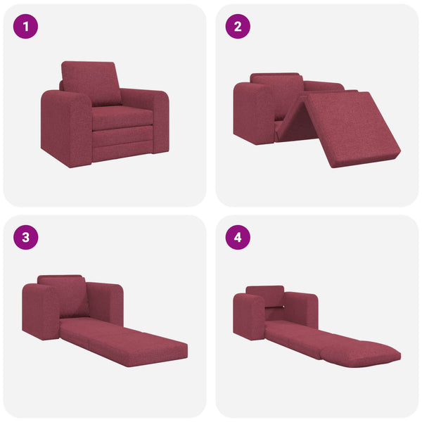 Weinrotes Schlafsofa Stoff 98 cm