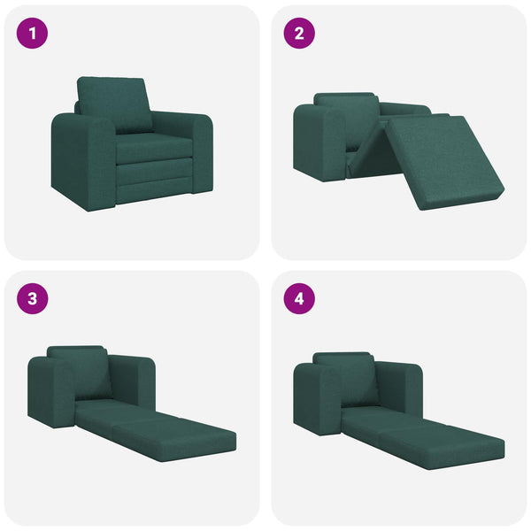 Dunkelgrünes Schlafsofa Stoff 98cm