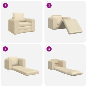 Schlafsofa Creme Stoff 98 cm