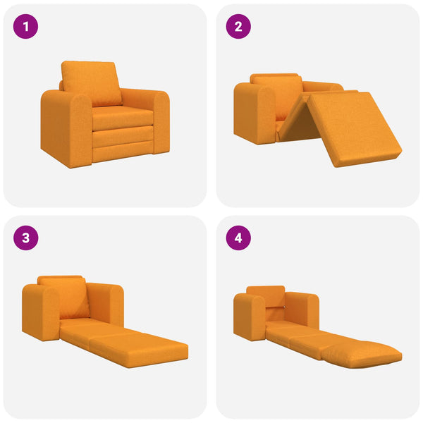 Schlafsofa Dunkelgelb Stoff 98 cm