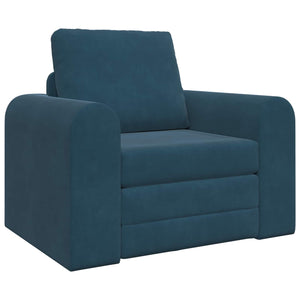 Blaues Schlafsofa Samt 98 cm