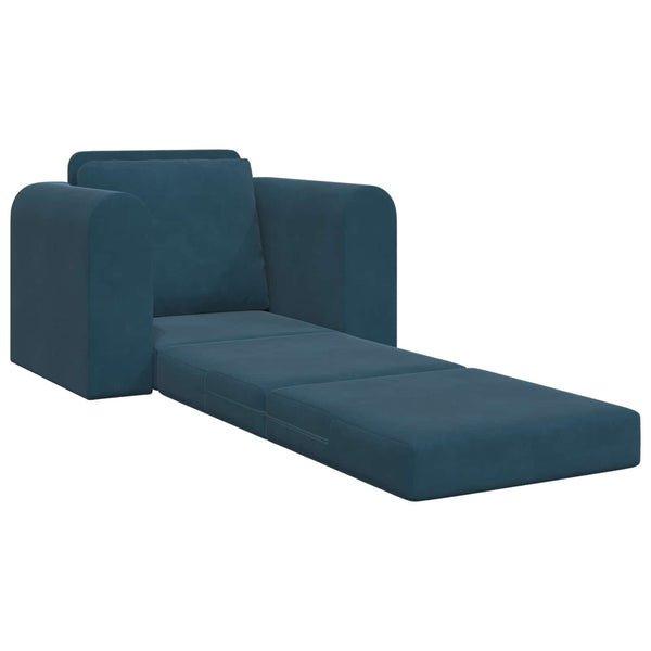 Blaues Schlafsofa Samt 98 cm