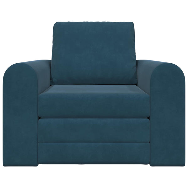 Blaues Schlafsofa Samt 98 cm