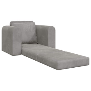 Schlafsofa Hellgrau Samt