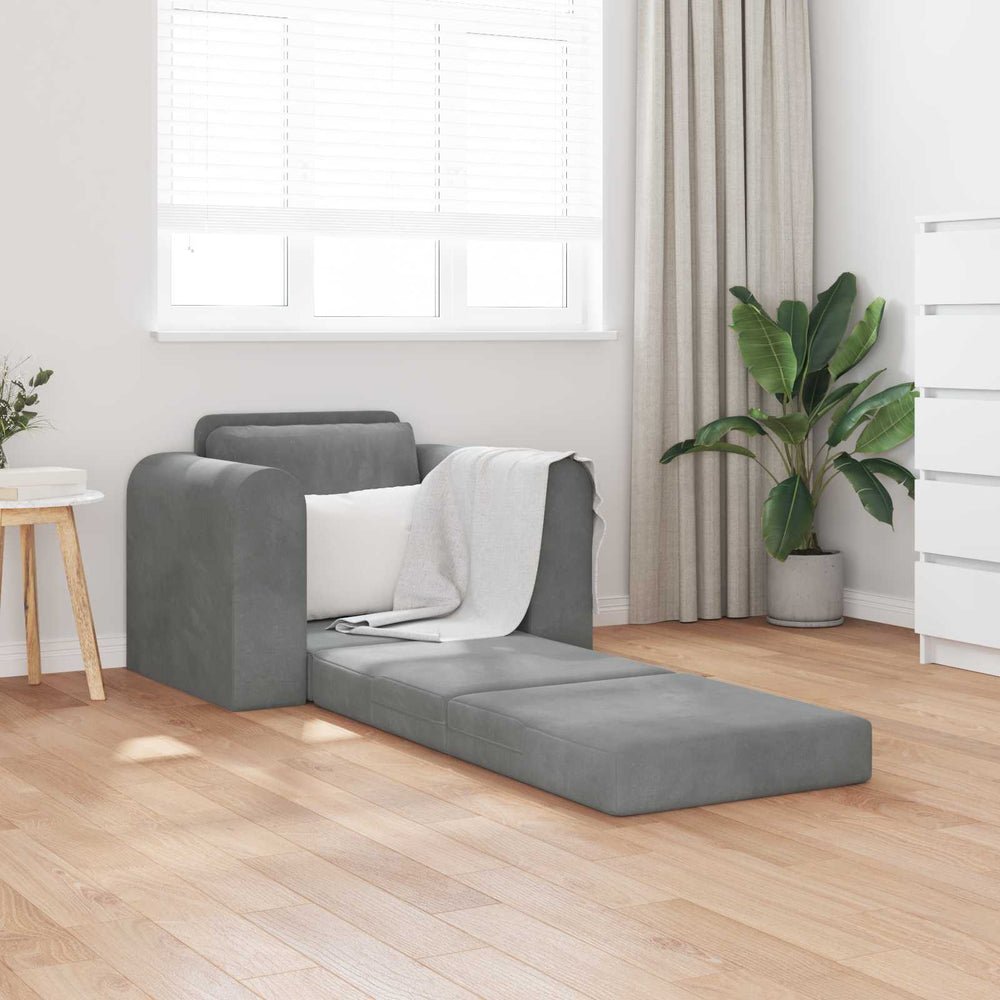 Dunkelgraues Schlafsofa Samt