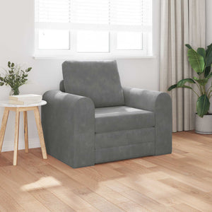 Dunkelgraues Schlafsofa Samt