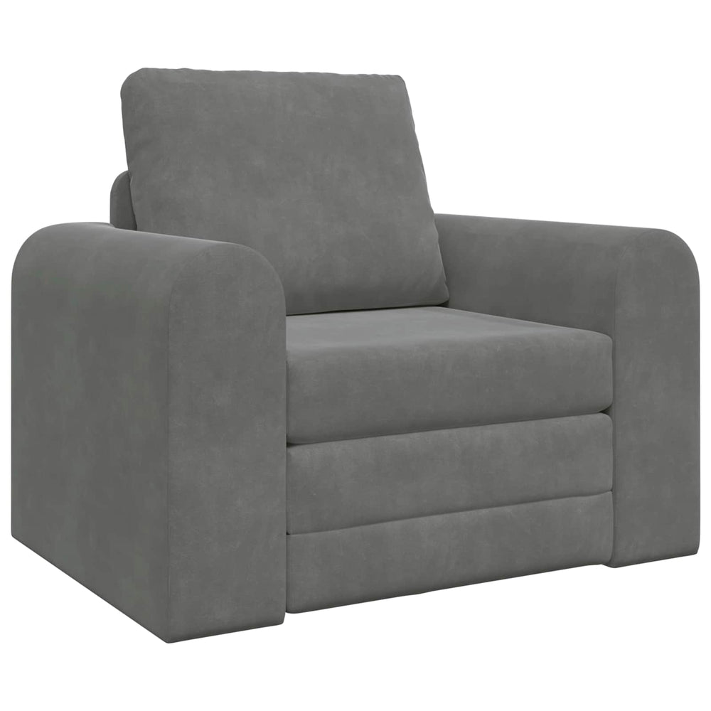 Dunkelgraues Schlafsofa Samt