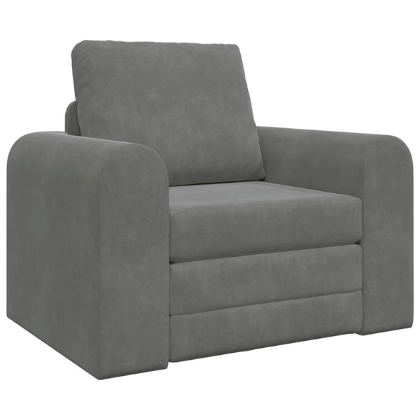 Dunkelgraues Schlafsofa Samt