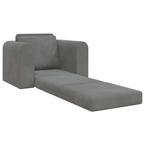 Dunkelgraues Schlafsofa Samt