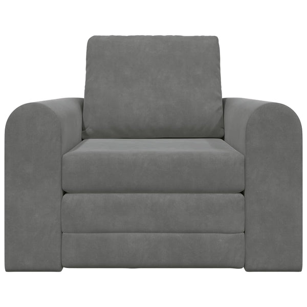 Dunkelgraues Schlafsofa Samt