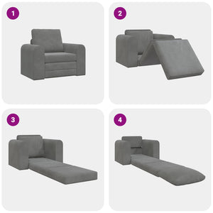 Dunkelgraues Schlafsofa Samt