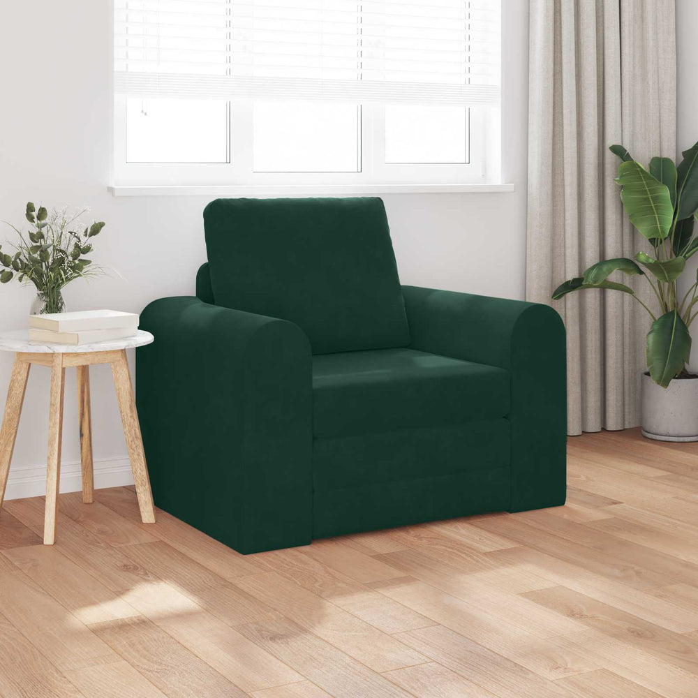 Dunkelgrünes Samt Schlafsofa 98 cm