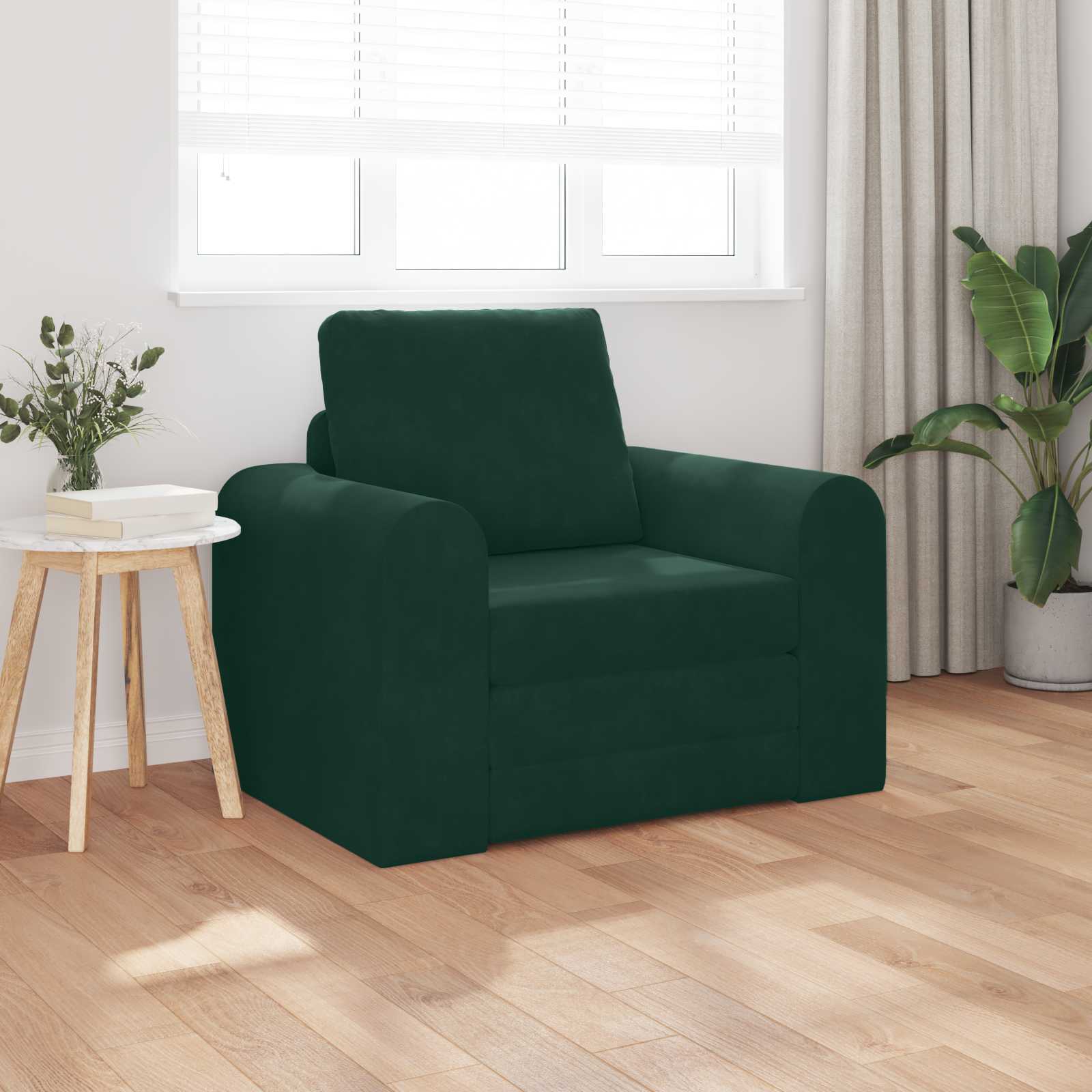 Dunkelgrünes Samt Schlafsofa 98 cm
