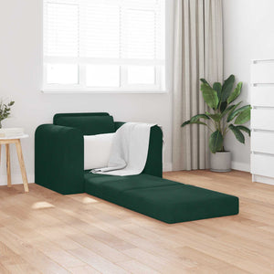 Dunkelgrünes Samt Schlafsofa 98 cm