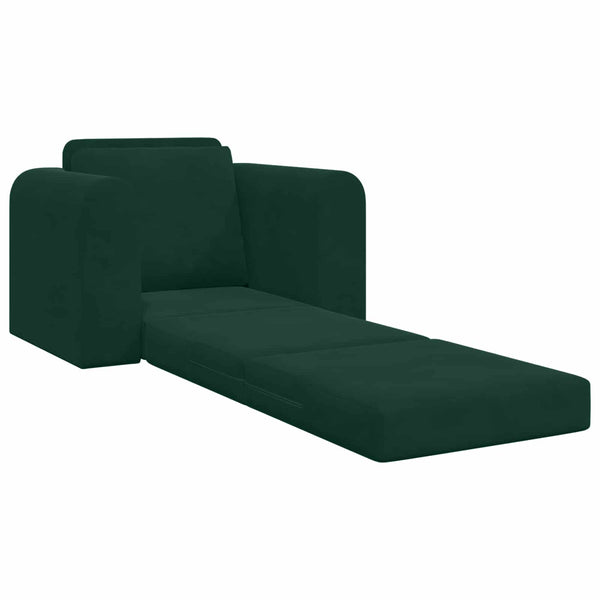 Dunkelgrünes Samt Schlafsofa 98 cm
