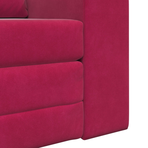 Weinrotes Schlafsofa Samt 98 cm